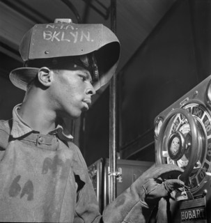Young Adult Man receiving training in arc welding