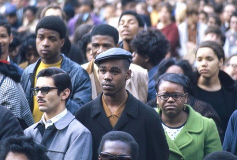 Crowd during protest against killing of Dr. Martin Luther King