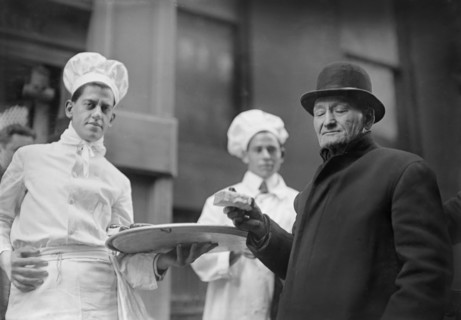 Bowery man on the Bread Line at the Knickerbocker Hotel