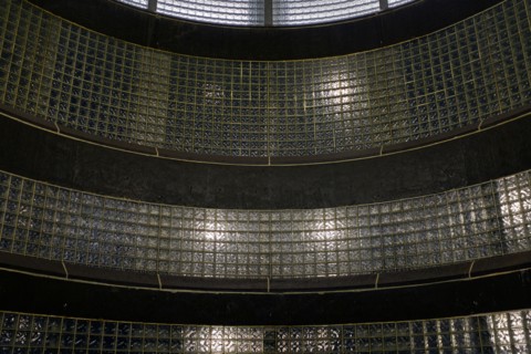 Curved Wall of Glass Blocks