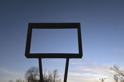 Low Angle View of Old Metal Sign Frame