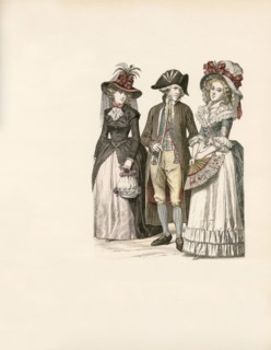 Fashionable Man and Two Women
