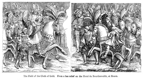 The Field of the Cloth of Gold. From a bas relief on the Hotel du Bourtheroulde