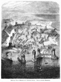 Bird’s-eye view of Rhodes in the Sixteenth Century