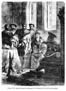Henry VIII and his council ordaining the Translation of the Bible into English