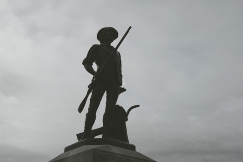 Silhouette of Minute Man Statue