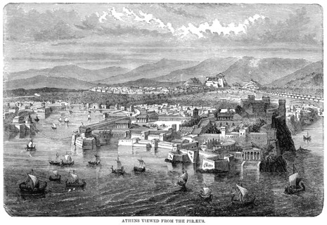 Athens viewed from Piraeus