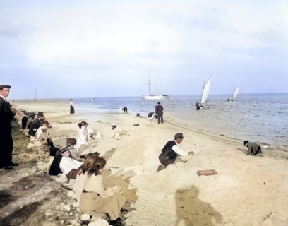 Group of People on shore of Biscayne Bay