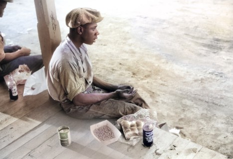 Florida Migrant having Supper consisting of cold baked beans