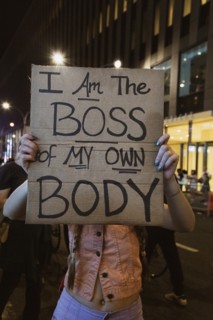 I am the Boss of my own Body Sign at Abortion Rights Rally