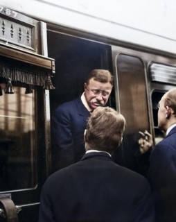 Theodore Roosevelt on special train