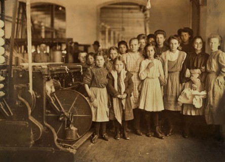 Group of young mill workers