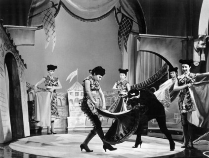 Bullfight burlesque scene