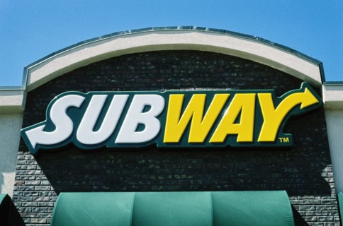Subway fast food restaurant sign
