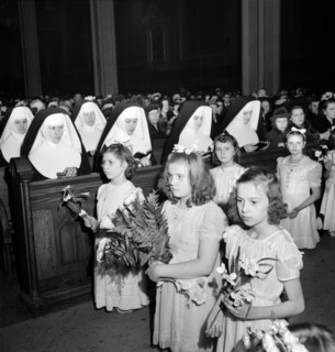 Procession and high mass at Corpus Christi church in Polish community, Buffalo, New York, USA,
