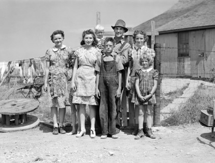 Wilfred Tow, FSA (Farm Security Administration) rural borrower, with his family, Laredo, Montana,
