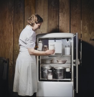 Mrs. Pleas Rodden, FSA (Farm Security Administration) rural rehabilitation borrowers, putting fresh