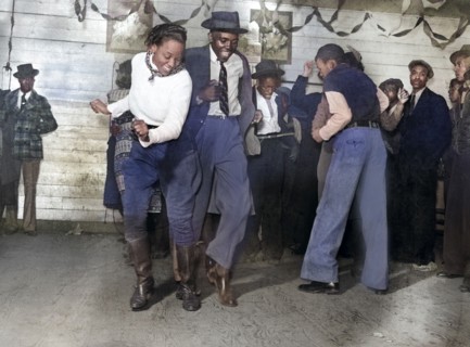 Couple dancing at juke joint on Saturday night, Clarksdale, Mississippi, USA, Marion Post Wolcott,