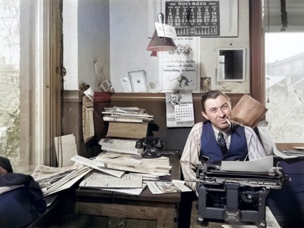 William N. Young, publisher of the Record-Express. Many printers can get better wages in defense