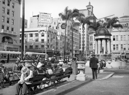 View of square, midtown, San Diego, California, USA, Russell Lee, U.S. Farm Security