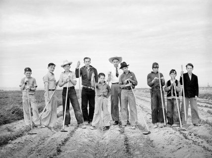 Boys learning to garden in vocational training class provided for in the Smith-Hughes bill, FSA