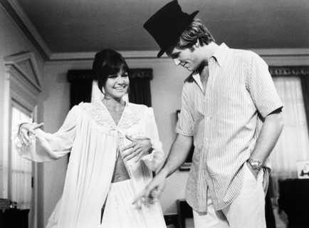 Sally Field, Jeff Bridges, on-set of the film, "Stay Hungry", United Artists, 1976
