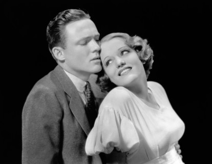 Frank Albertson, Constance Cummings, on-set of the film, "The Billion Dollar Scandal", Paramount