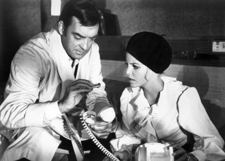 Richard Johnson, Sydne Rome, on-set of the film, "Some Girls Do", J. Arthur Rank Film Distributors,