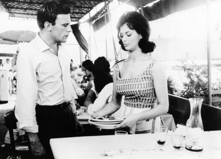Jean-Louis Trintignant, on-set of the Italian film, "The Easy Life", original title, "Il Sorpasso",