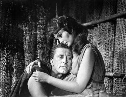 Kirk Douglas, Jean Simmons, on-set of the film, "Spartacus", Universal Pictures, 1960