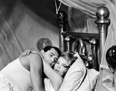 Rock Hudson, Gena Rowlands, on-set of the film, "The Spiral Road", Universal Pictures, 1962