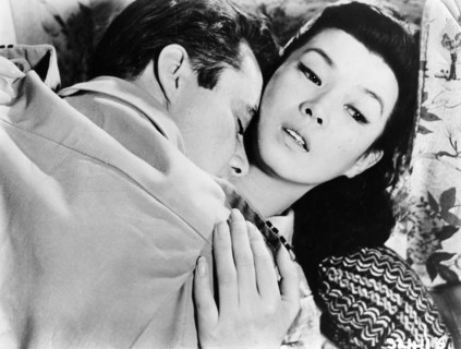 Dirk Bogarde, Yoko Tani, on-set of the film, "The Wind Cannot Read", Rank Film Distributors, 1958,
