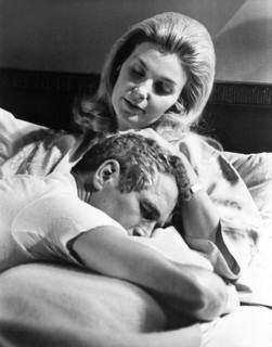 Joanne Woodward, Paul Newman, on-set of the film, "Winning", Universal Pictures, 1969