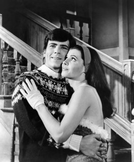 Tom Nardini, Cheryl Hurley, on-set of the film, "Winter A-Go-Go", Columbia Pictures, 1965