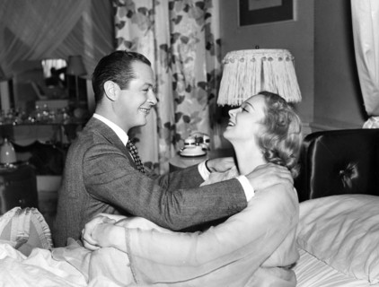 Robert Montgomery, Constance Cummings, on-set of the film, "Busman's Honeymoon", U.S. title: