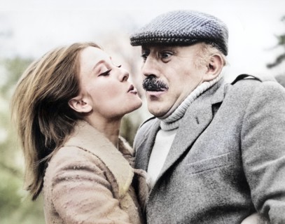 Gabriella Licudi, Lionel Jeffries, on-set of the film, "You Must Be Joking!", Columbia Pictures,