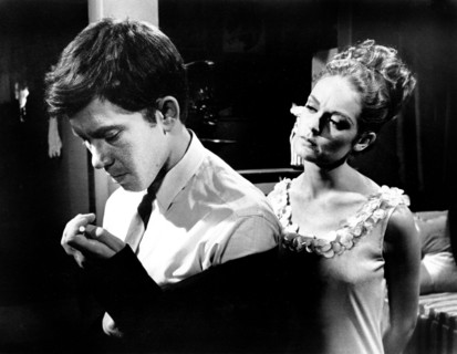 Peter Kastner, Elizabeth Hartman, on-set of the film, "You're A Big Boy Now", Warner Bros., 1966