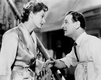 Joan Greenwood, Nigel Patrick, on-set of the film, "Young Wives' Tale", Associated British-Pathé