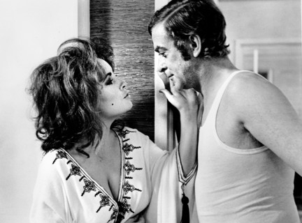 Elizabeth Taylor, Michael Caine, on-set of the British film, "X, Y And Zee", Columbia Pictures,