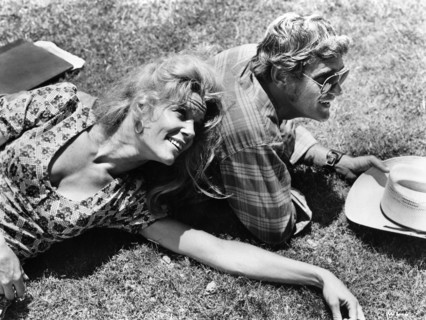Jennifer Billingsley, Bo Hopkins, on-set of the film, "White Lightning", United Artists, 1973