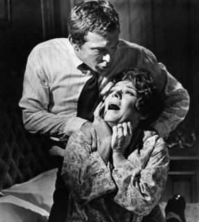 Paul Burke, Polly Bergen, on-set of the TV anthology series, "Thriller", episode: "Anatomy Of