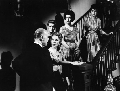Gavin Gordon, Lenita Lane, Agnes Moorehead, Elaine Edwards, Darla Hood, on-set of the film, "The