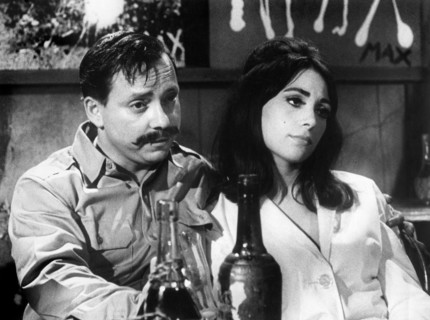 Karl Schanzer, Marissa Mathes, on-set of the film, "Blood Bath", American International Pictures,