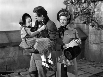 Sharyn Moffett, Russell Wade, Edith Atwater, on-set of the film, "The Body Snatcher", RKO Radio