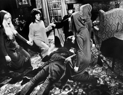 Andrea Martin, Ronald Ulrich, on-set of the film, "Cannibal Girls", American International