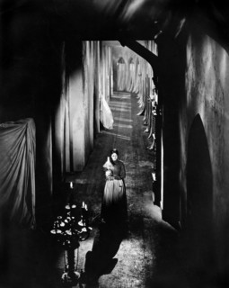 Martha Maddox, on-set of the silent film, "The Cat And The Canary", Universal Pictures, 1927