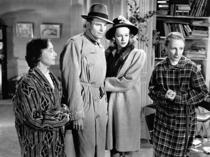 Henrietta Burnside, Kent Smith, Jane Randolph, Connie Leon, on-set of the film, "Cat People", RKO