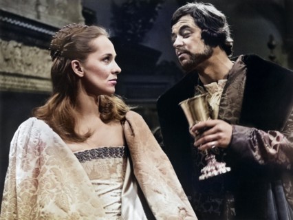 Hilary Heath, Carl Rigg, on-set of the British film, "Cry Of The Banshee", American International