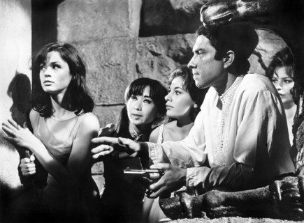 Marie Versini, on-set of the British/West German film, "The Brides Of Fu Manchu", Anglo-Amalgamated
