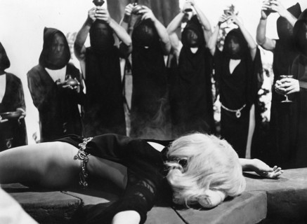 Sandra Dee, on-set of the film, "The Dunwich Horror", American International Pictures, 1970